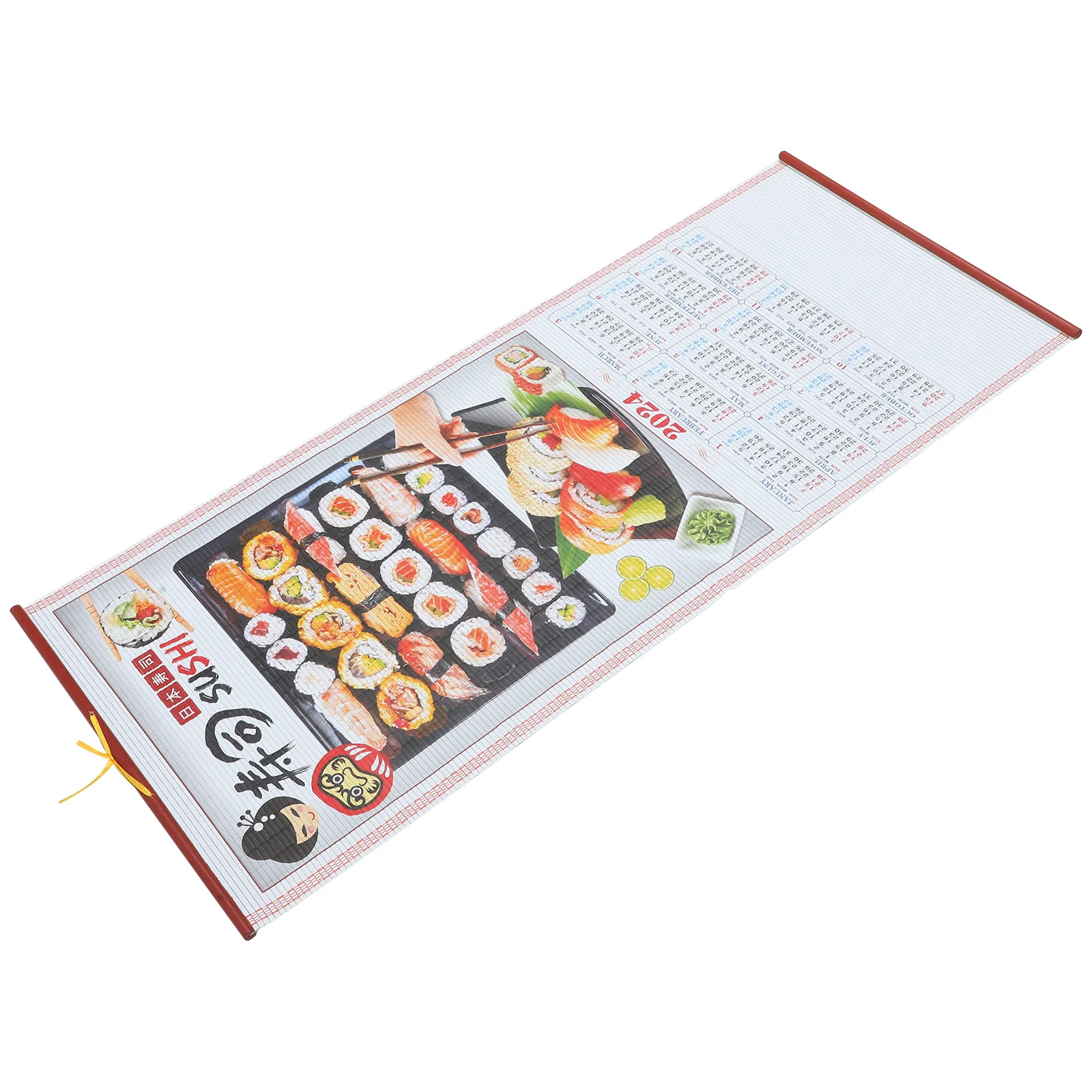 

Imitation Rattan Hanging Scroll Calendar Chinese Wall Calendars 2024 New Year Decorative Lunar Monthly Home Office
