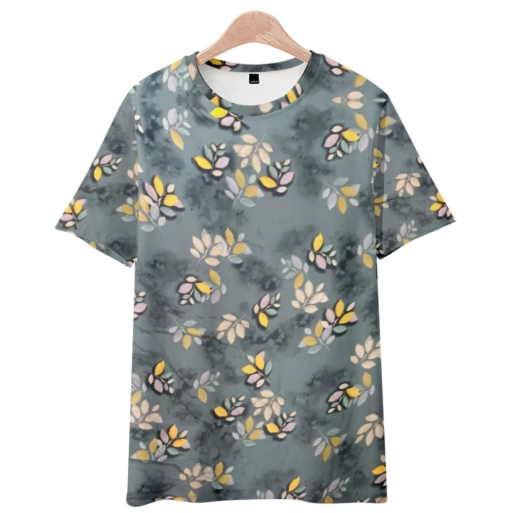 2023 Summer Loose Digital Printed T-Shirt for Men, Cross-border T-Shirt with Floral and Graphic Print Mens T Shirts