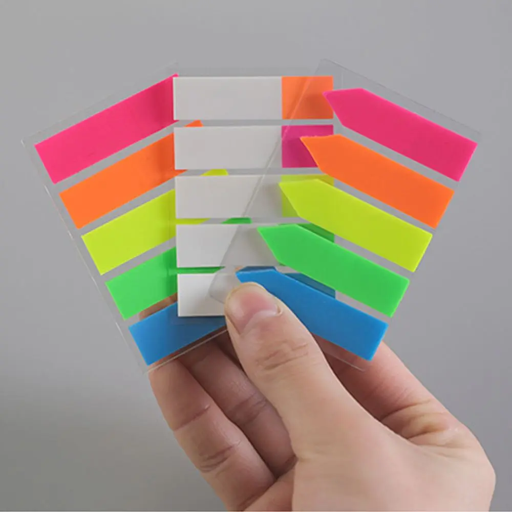 

100 Sheets Memo Flags Fluorescent Paper Bookmark Marker Sticker Candy Color Sticky Notes Colored Memo Pad Fluorescent Memo Pad