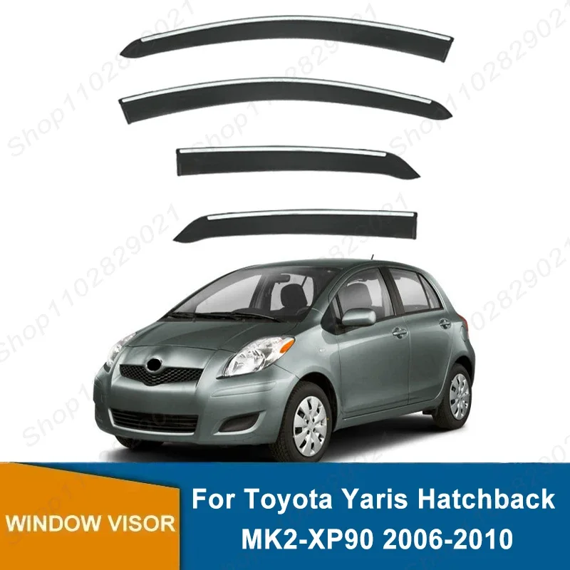 4pcs-window-visor-for-toyota-yaris-hatchback-mk2-xp90-2006-2010-weathershield-sun-rain-deflector-guard-car-window-deflector