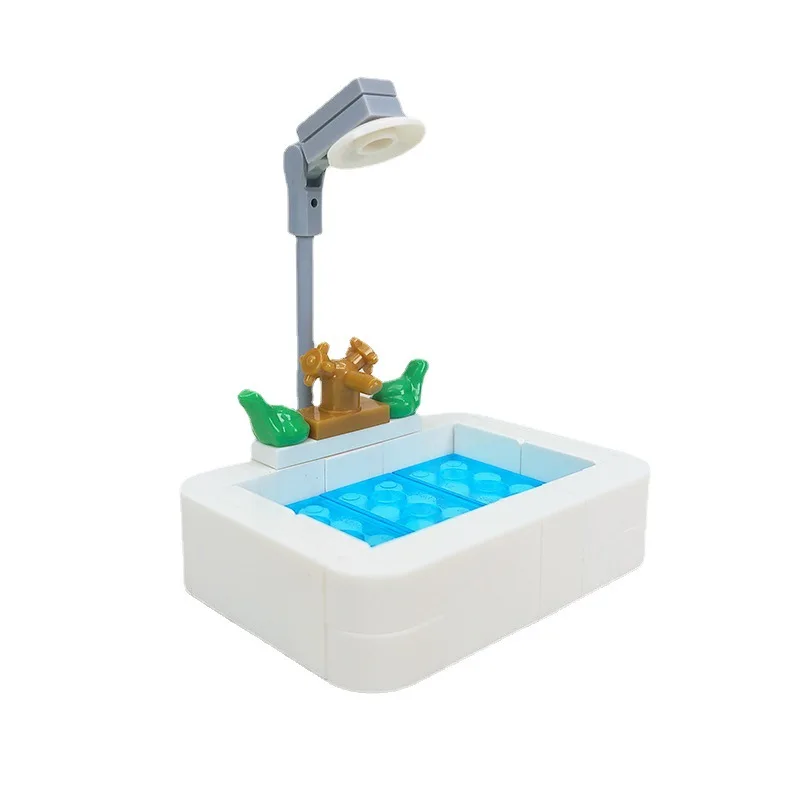 City MOC Building Blocks Parts Bathroom Kits Bricks Toys WC Tub Wash Basin Toilet Washing Machine Compatible With LEGO