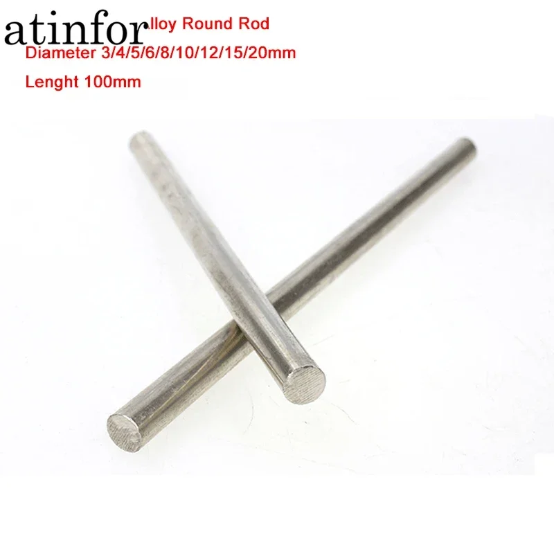 atinfor C7701 Copper-nickel Alloy Round Rod Diameter 3/4/5/6/8/10/12/15/20mm long 100mm Good Corrosion Resistance DIY Material