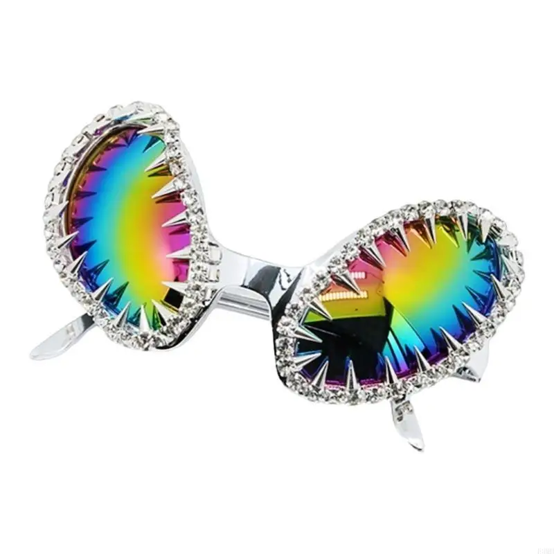 

Fashionable Rivet Studded Frame Sunglasses Alien Eye Eyeglasses For Fashion Individuals All Matching Punk Eyewears F3MD