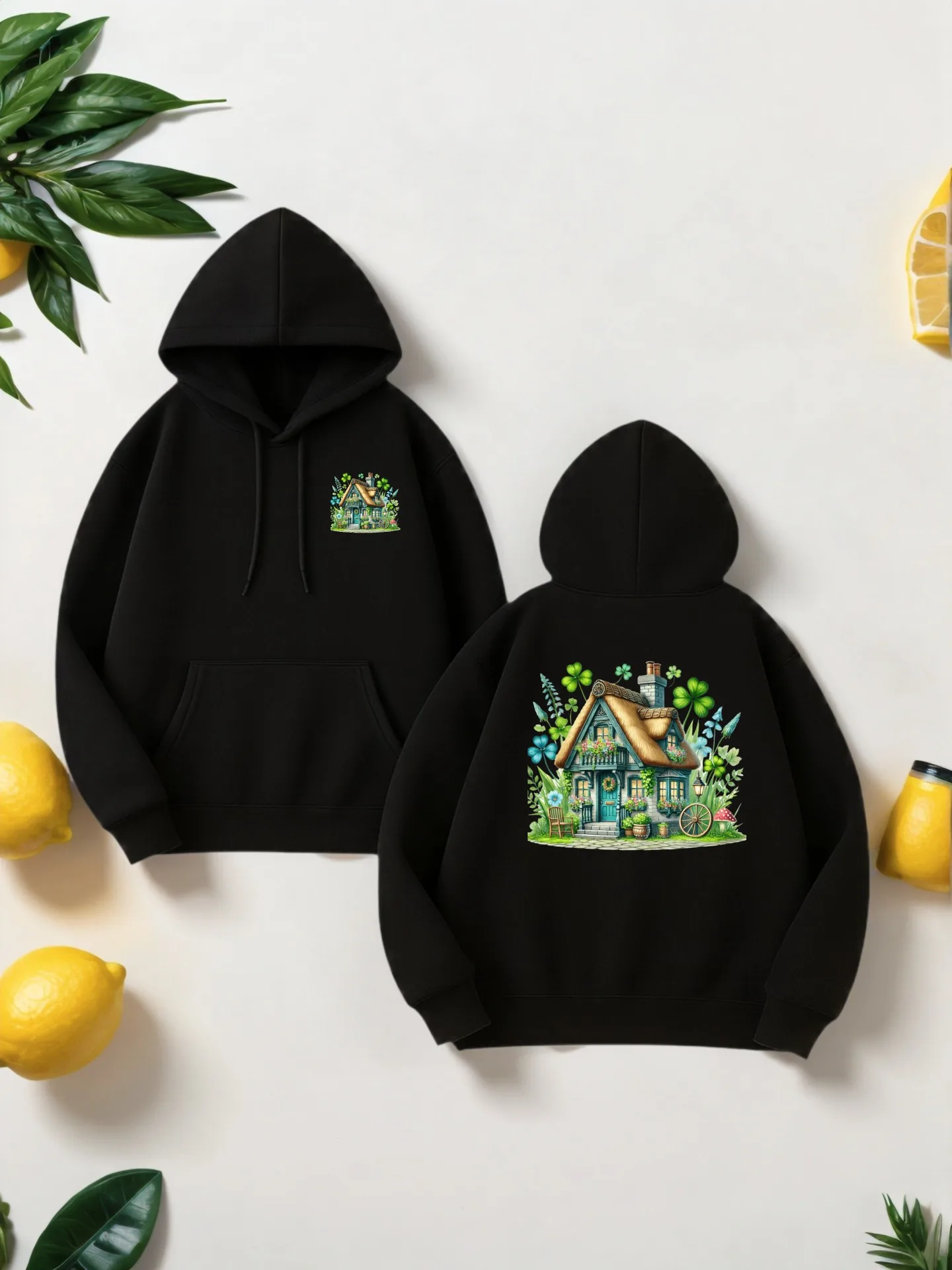 

Мужская толстовка с рисунком, коттедж - вдохновленный принтом, повседневный стиль, мягкая ткань, для повседневной носки