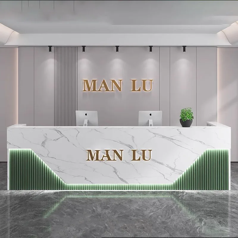 

Luxury Office Reception Desks Salon Beauty Cash Decoration Bar Counter Logo Modern Escritorio De Recepcion Office Furniture