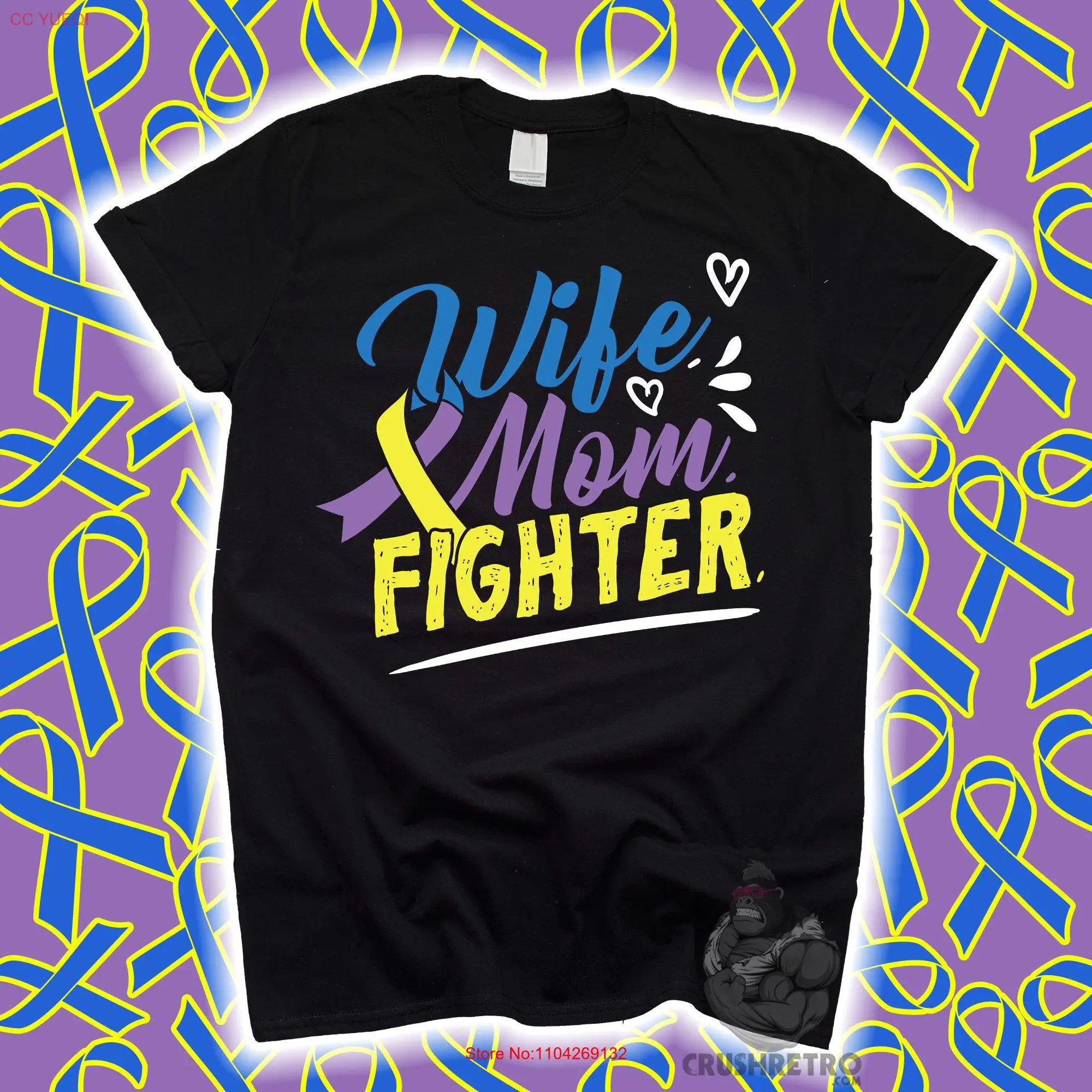 Wife Mom Fighter Bladder Cancer Awareness T Shirt for Shirtn Kids SweaT Family Survivor Ribbon  long or short sleeves