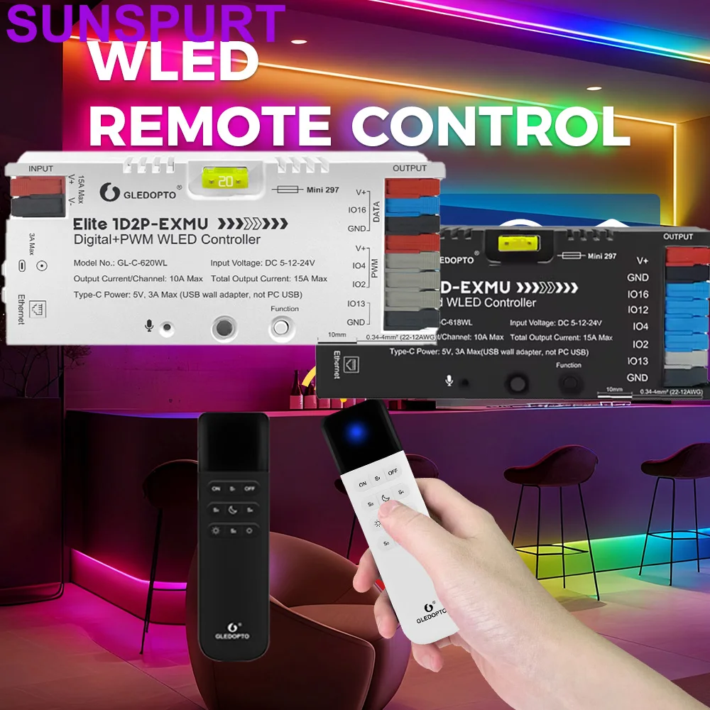 

Контроллер GLEDOPTO Elite ESP32 WLED с проводным подключением по Ethernet, звукоактивируемый, энергосберегающий, с реле 20А и предохранителем, для динамической RGBIC-подсветки WS2811, WS2812, SK6812