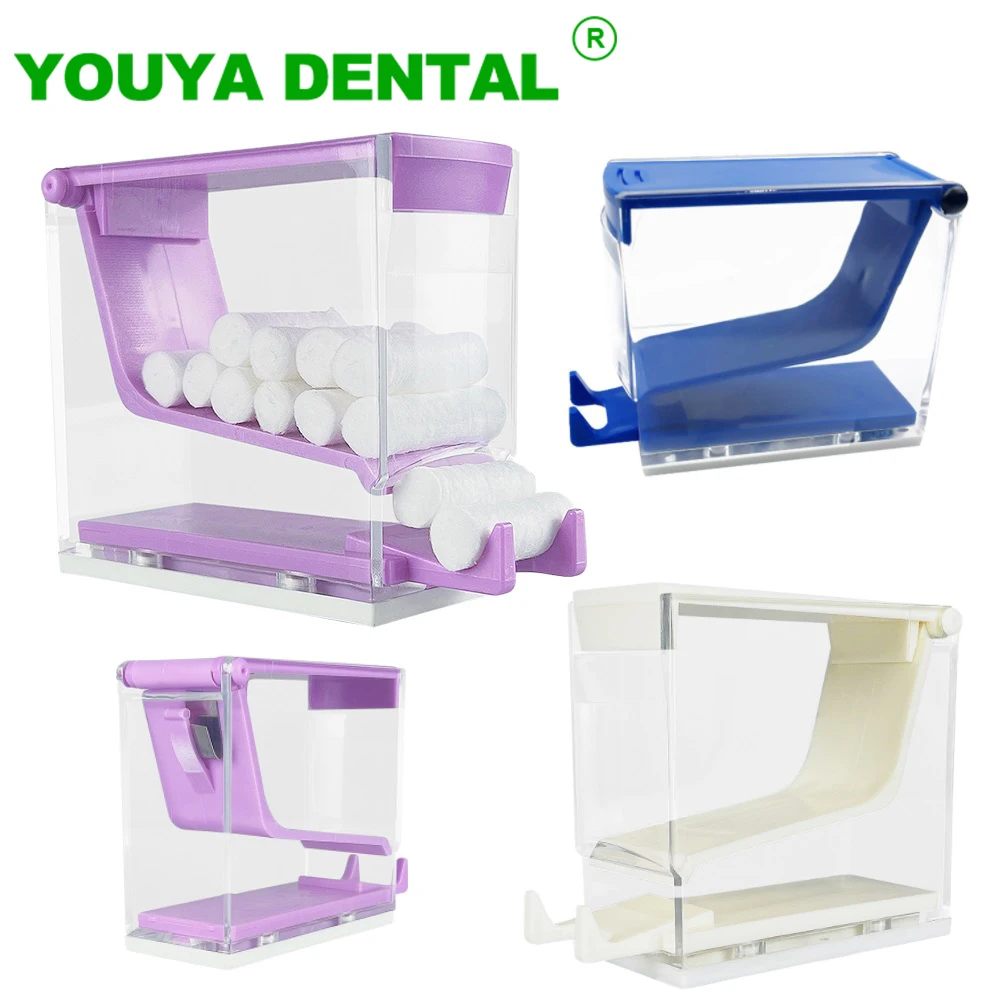 

Press Type Dental Cotton Roll Dispenser Holder Cotton Roll Storage Box Dentistry Laboratory Products Placing Case Organizer New