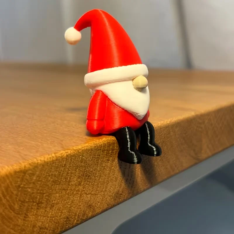 Dwarf Santa Claus Edge Sitting Statue, Mini Santa Claus Statue Ornament, Presenting a Sitting And Resting Posture