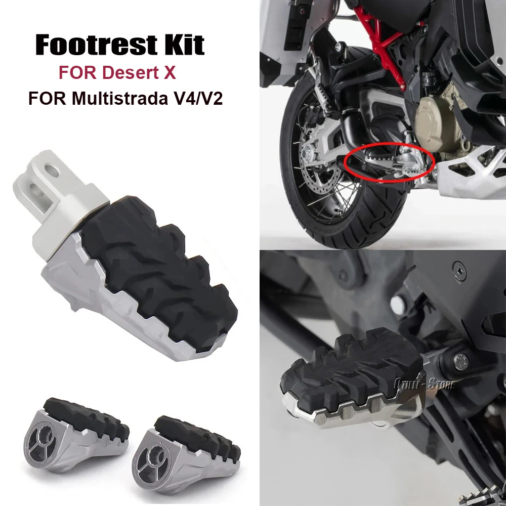 Motorcycle Universal Foot Pegs Footrest Kit For Ducati Desert X 2022-2024 Multistrada V2 S 2021-2024 MULTISTRADA V4 S 2020-2024