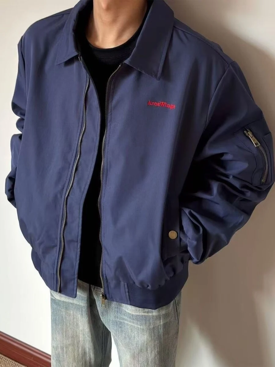 

Ретро американская война Спарта с вышивкой пилотный джет свободная повседневная верхняя одежда для пар весна осень полиэстер