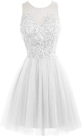 Sheer Neck Homecoming Dresses Sparkly Beading Short Tulle Vestidos de festa Graduation Party Gowns