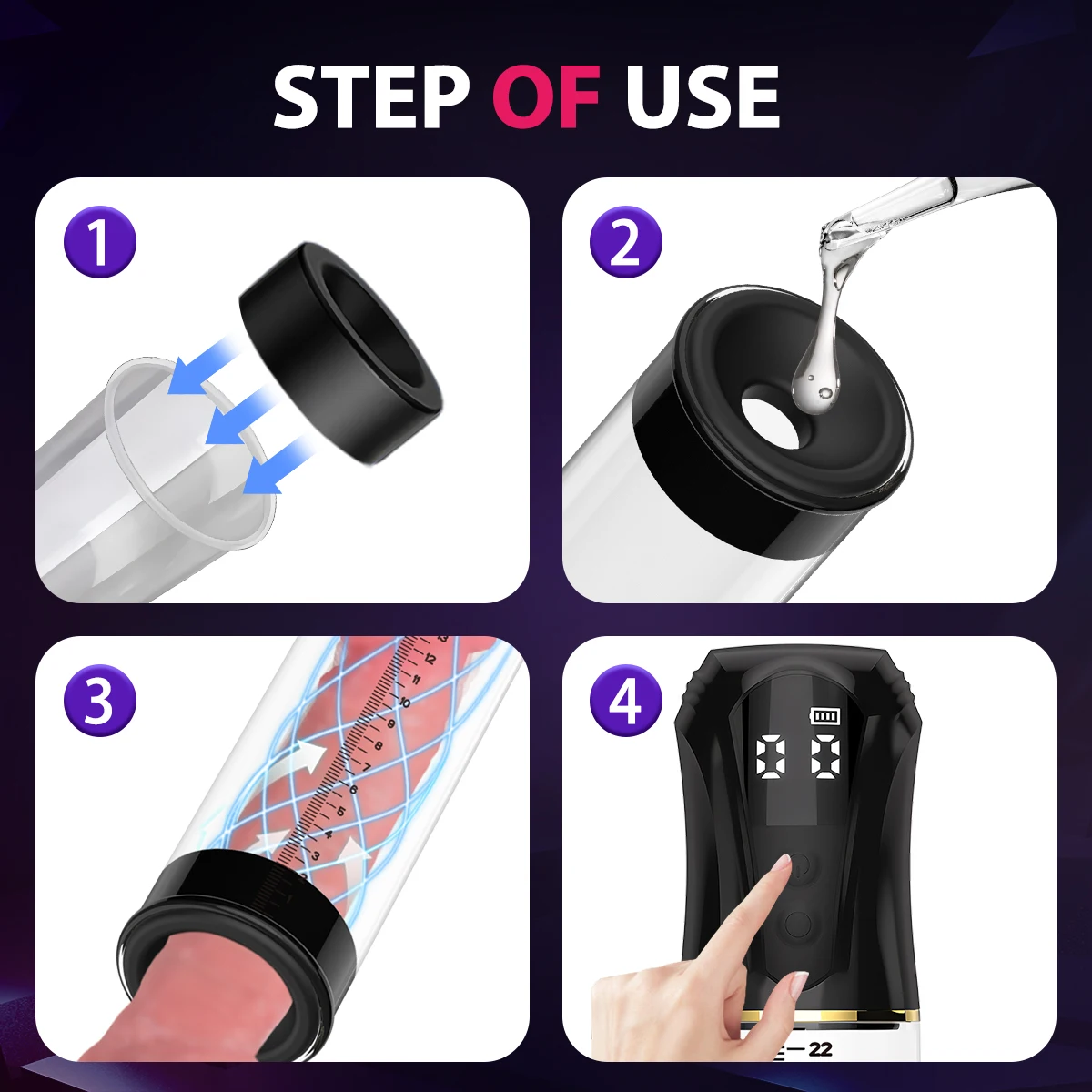 Electric Penis Pump Adult Penis Toy Dick Enlarger Men Erection Penis Enlargement Masturbator IPX7 Waterproof Sex Toys for Men view 4
