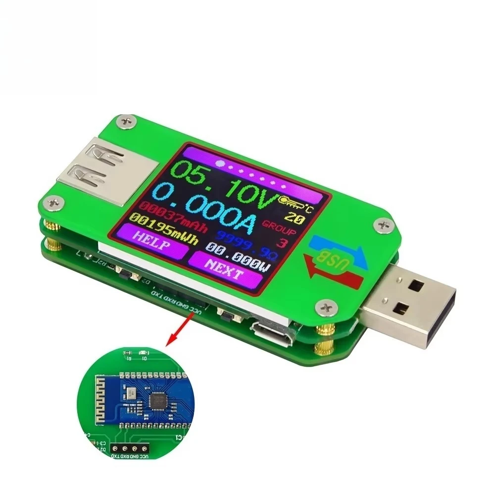 

USB2.0 UM24C Вольтметр Амперметр Мультиметр Кабель Сопротивление Батарея USB-тестер Цветной светодиодный дисплей Амперметр напряжения и тока