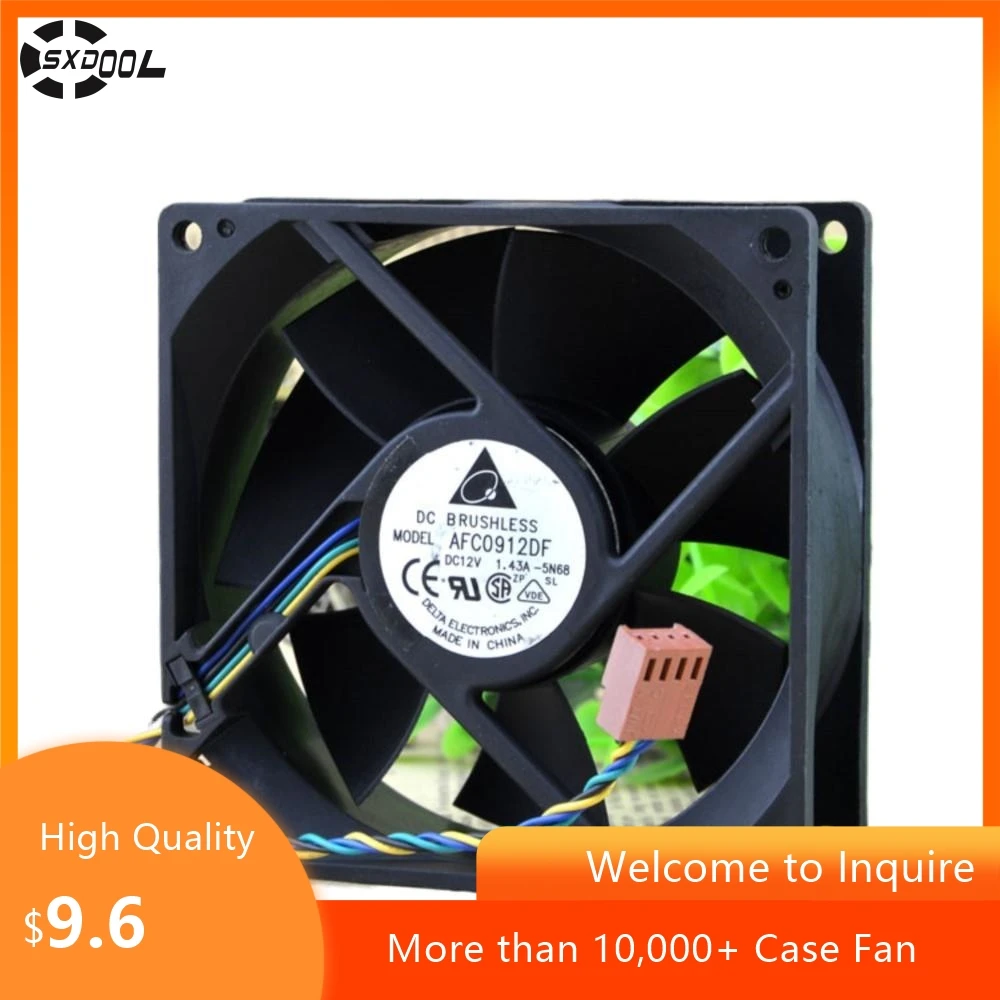 AFC0912DF 92mm 9cm DC 12V Fan for Delta U7581 12V 1.43a 9032 9CM 4-Wire PWM Server Cpu Cabinets Fan