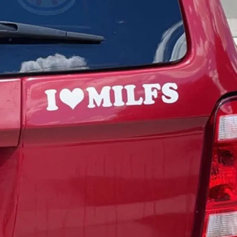 Love Milfs Car Sticker Windshield Banner Night Run JDM Sport Competition Style Waterproof Sunscreen Decorative Vinyl Decals