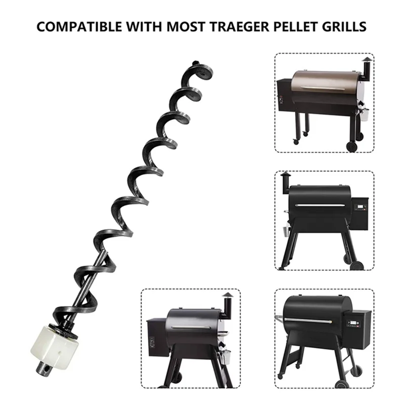 Vis d'alimentation en fer avec douille, 43cm, pour l'alimentation de l'extérieur, Four à granulés de bois, Vis d'allumage courte