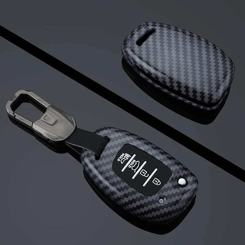 Étuis à clés en fibre de carbone, housse de protection pour Hyundai Tucson Santa Fe Rena Sonata Elantra Creta Ix35 Ix45 I10 I30 I40, accessoires