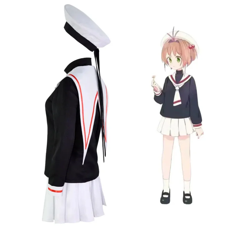 2025 yiyi2025yiyiCard Captor Costume School Uniform Halloween Cosplay KINOMOTO SAKURA Clothing