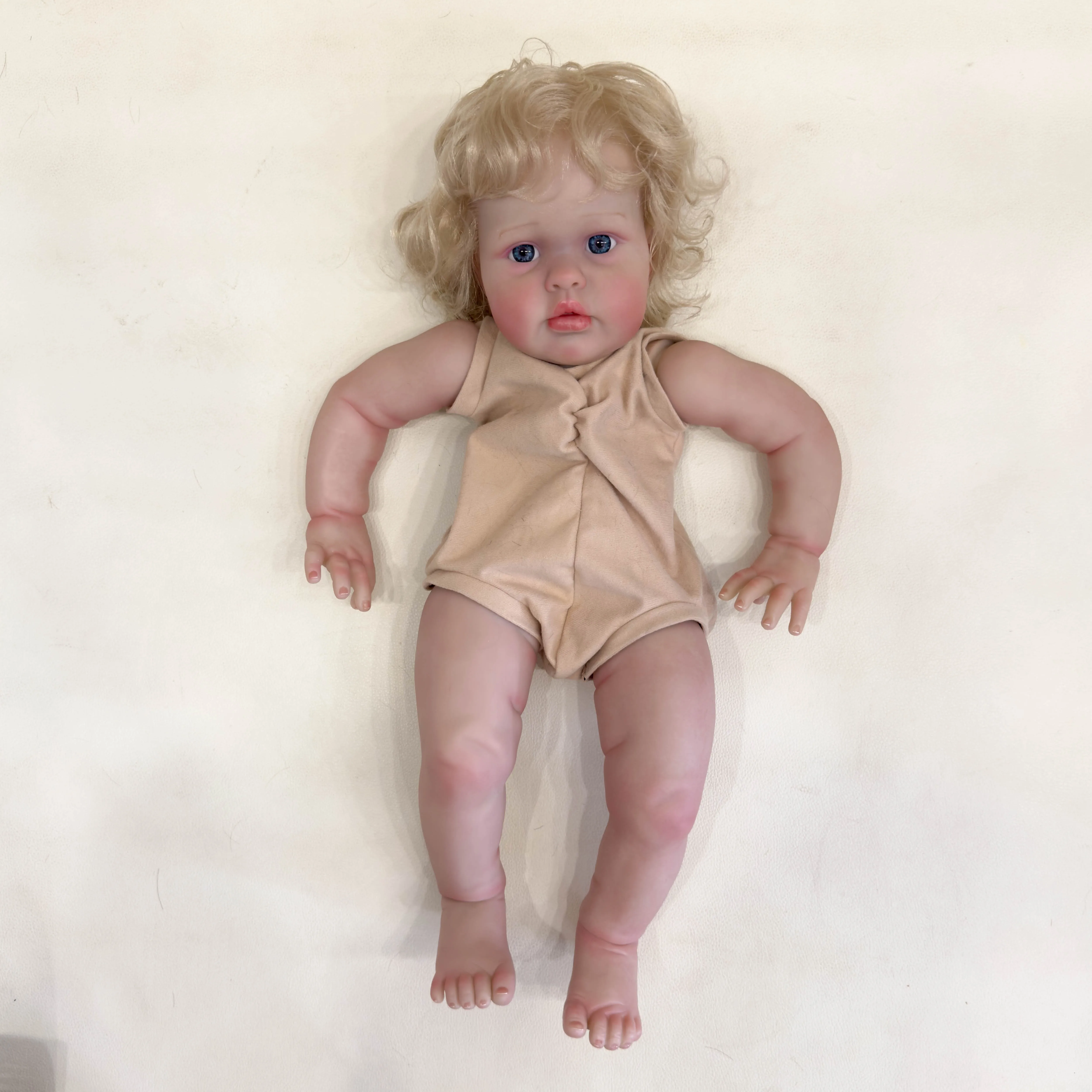 NPK 24inch ellie  Lifelike Reborn Doll kit painted Doll kit Unfinished Doll parts with Hand Rooted Hair