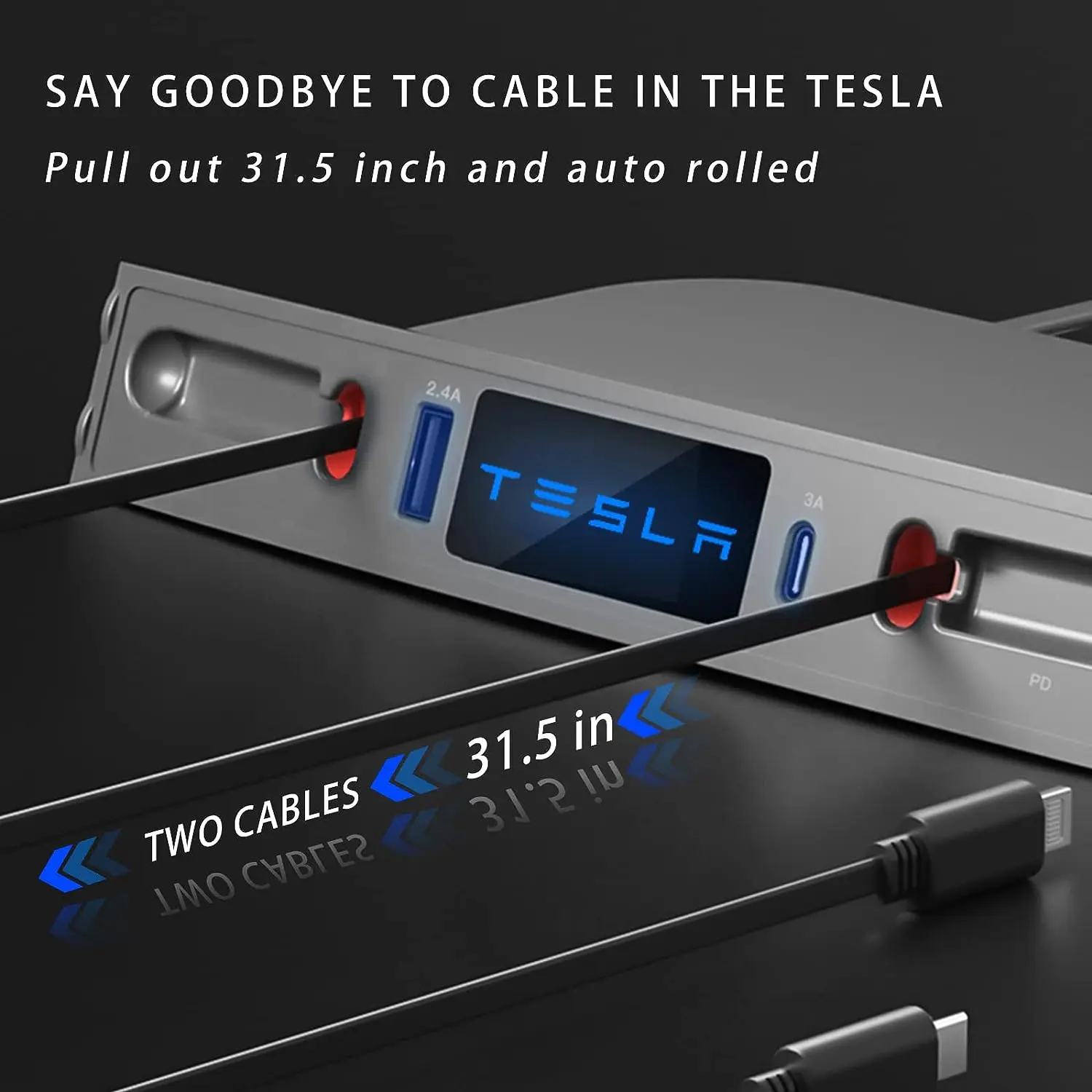 Hub USB con adattatore per cavo per Docking Station per Console centrale di ricarica rapida per accessori interni Tesla Model 3 Model Y