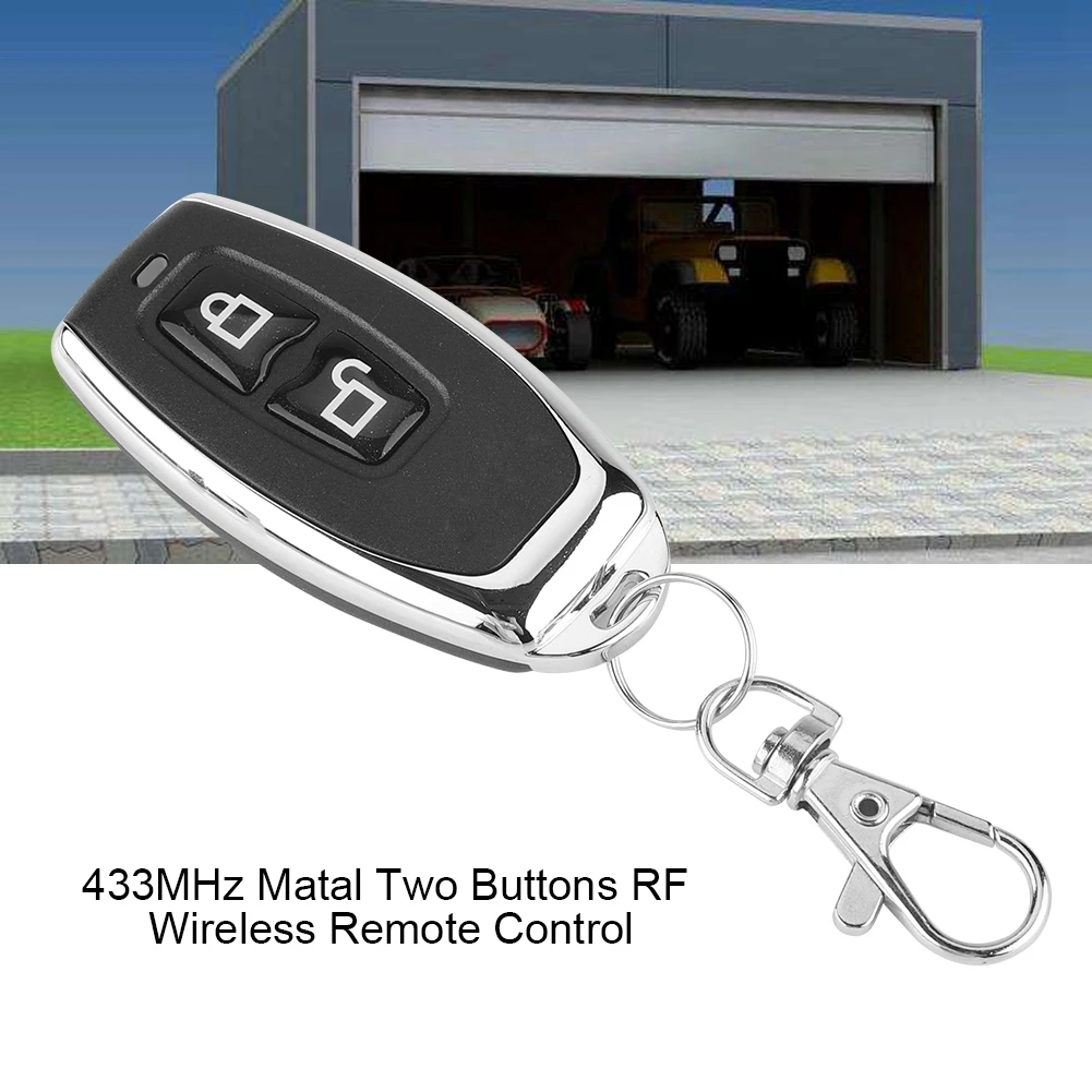 433 MHz Matal deux boutons RF sans fil apprentissage télécommande émetteur télécommande transmetteur