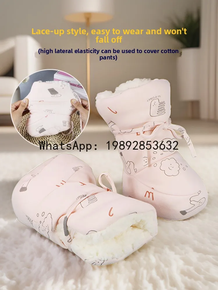 الشتاء الطفل أحذية قطنية أحذية أطفال دافئة الصوف أحذية مبطنة الجوارب عالية أعلى سميكة القدم يغطي عدم الانزلاق #3