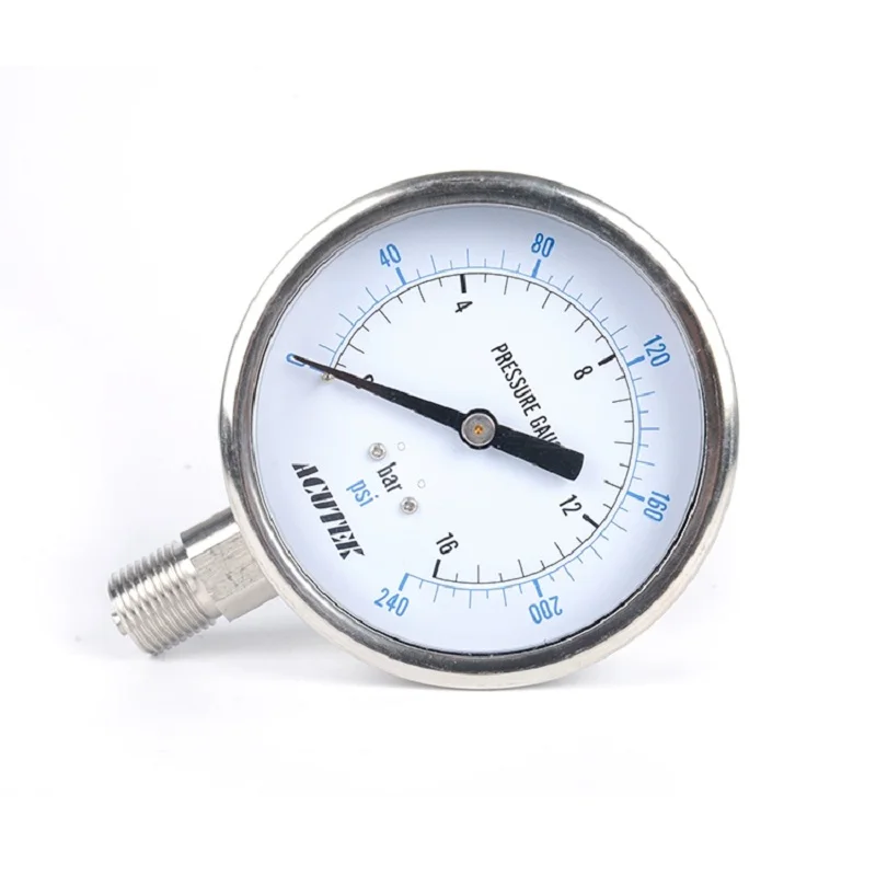 Stainless steel pressure gauge Original export Y100BF 16bar G1/2B Material 316L Steam pressure gauge