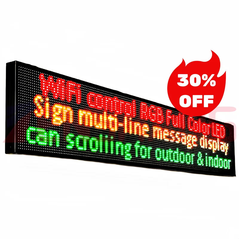 

Wifi Programmable Scrolling LED Sign Message Board Full Color Text Image Animation Display Electronic Rolling Screen