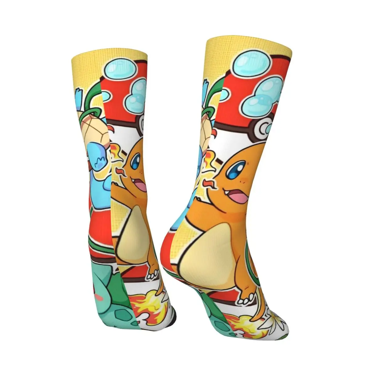 Pokemon Charizard Cartoon Anime Socks Funny Stockings Spring Non Slip Women Men Socks Warm Soft Design Running Sports Socks