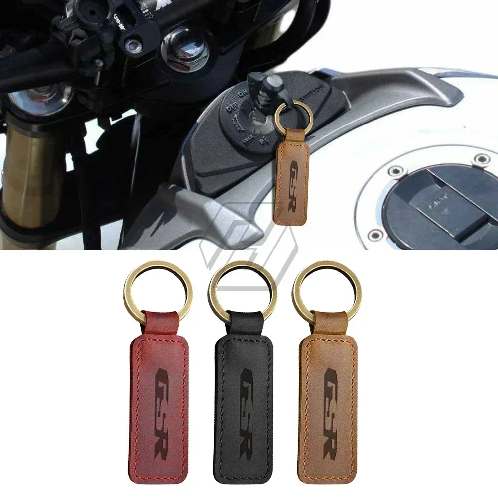 

For Suzuki GSR GSR125 GSR250 GSR400 GSR600 GSR750 Models Motorcycle Keychain Cowhide Key Ring