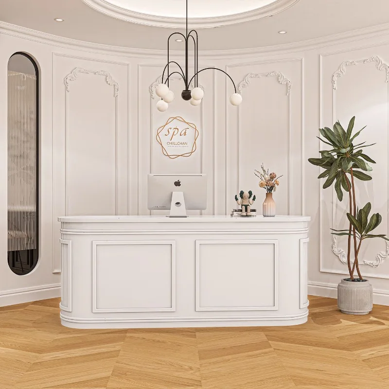 

New Chinese-style Reception Desks Beauty School Reception Desks Training Institution Office Furniture Banco Reception ZY40JDT