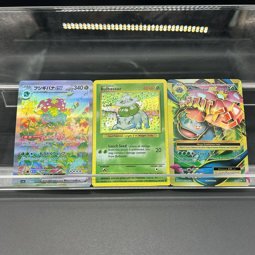 

Anime PTCG TCG Venusaur Evolution Collectible Card Ex DIY Bulbasaur Japanese & English Holo Foil Trading Collectible Card Gift