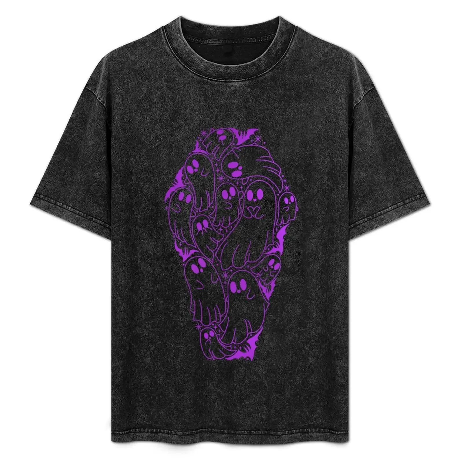 

Purple Cute ghost coffin silhouette dark T-Shirt anime t shirts boys animal print graphics Blouse mens vintage t shirts