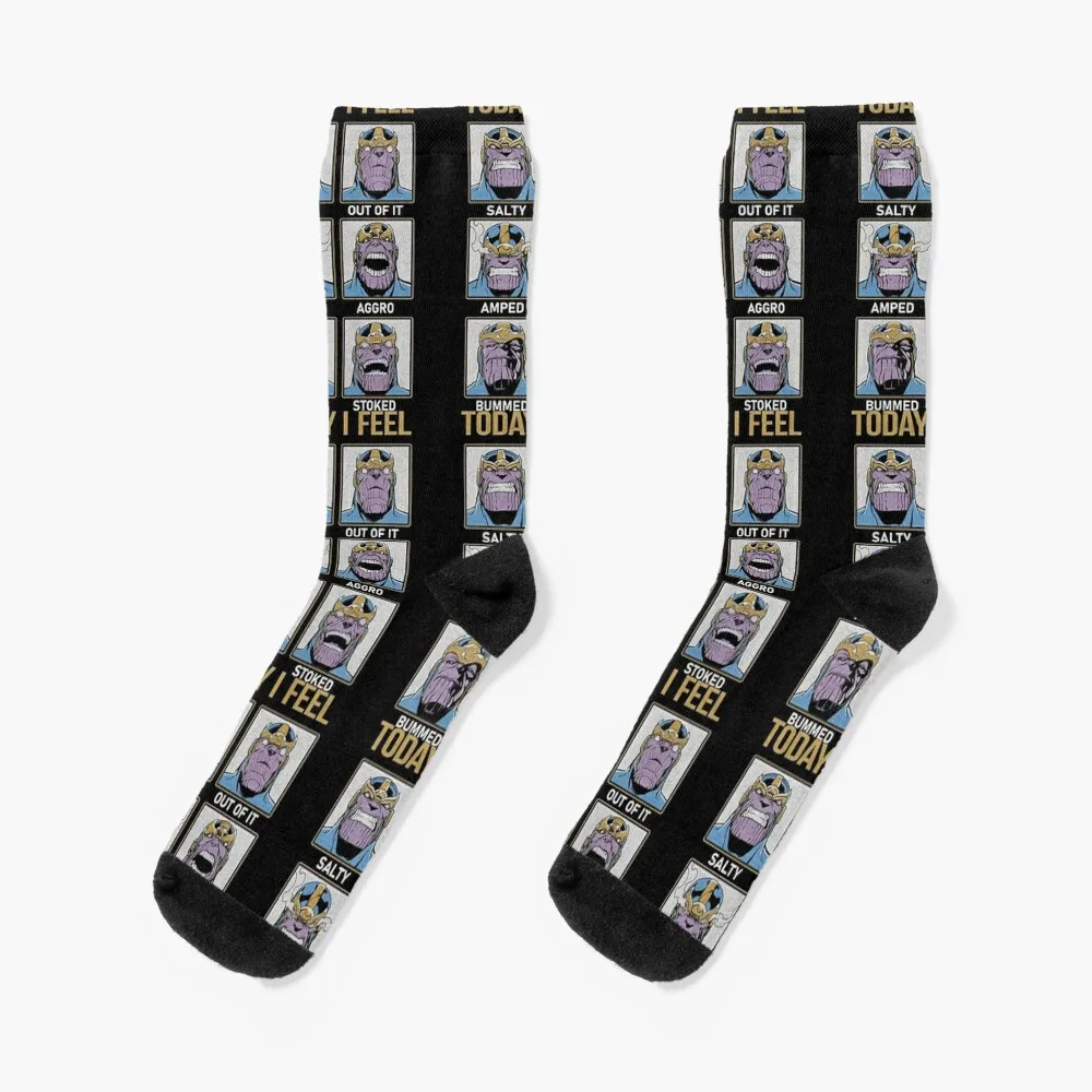 Thanos Expressions Today I Feel Adult Graphic Socks Stockings man Men's loose Soccer Men Socks Luxury Brand Women's