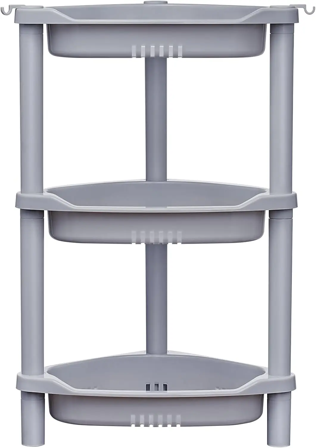 

3-уровневый органайзер для душа, нержавеющая пластиковая полка, 14,4 x 11,2 x 22,4 дюйма, серый, угловой для хранения в ванной комнате