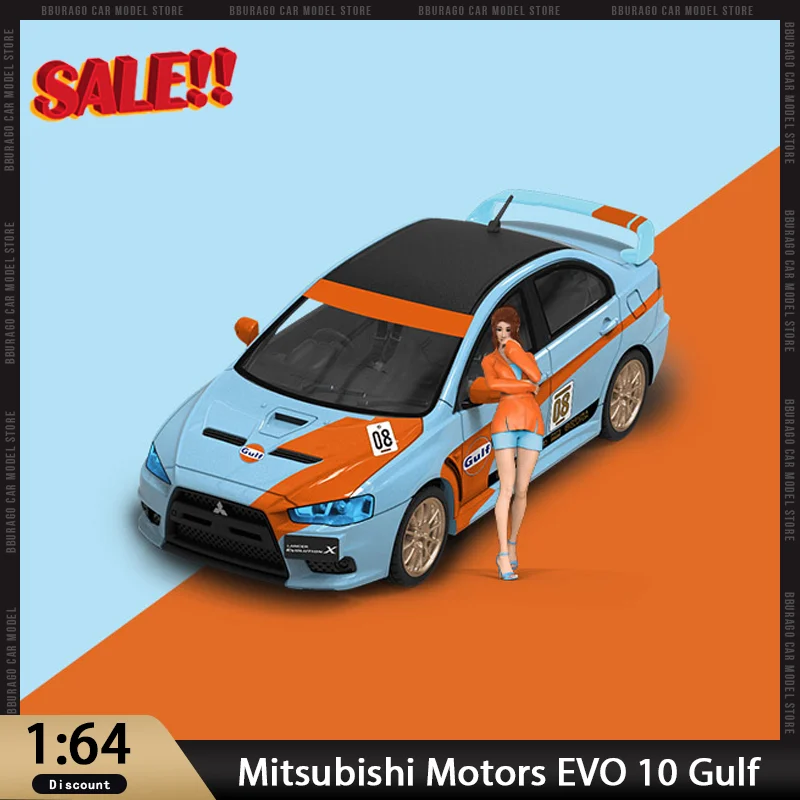 In Stock Tm 1:64 Mitsubishi Motors Evo 10 Gulf Version Alloy Miniature Diecast Model Lancer Evolution X Custom Toys Kids Gift