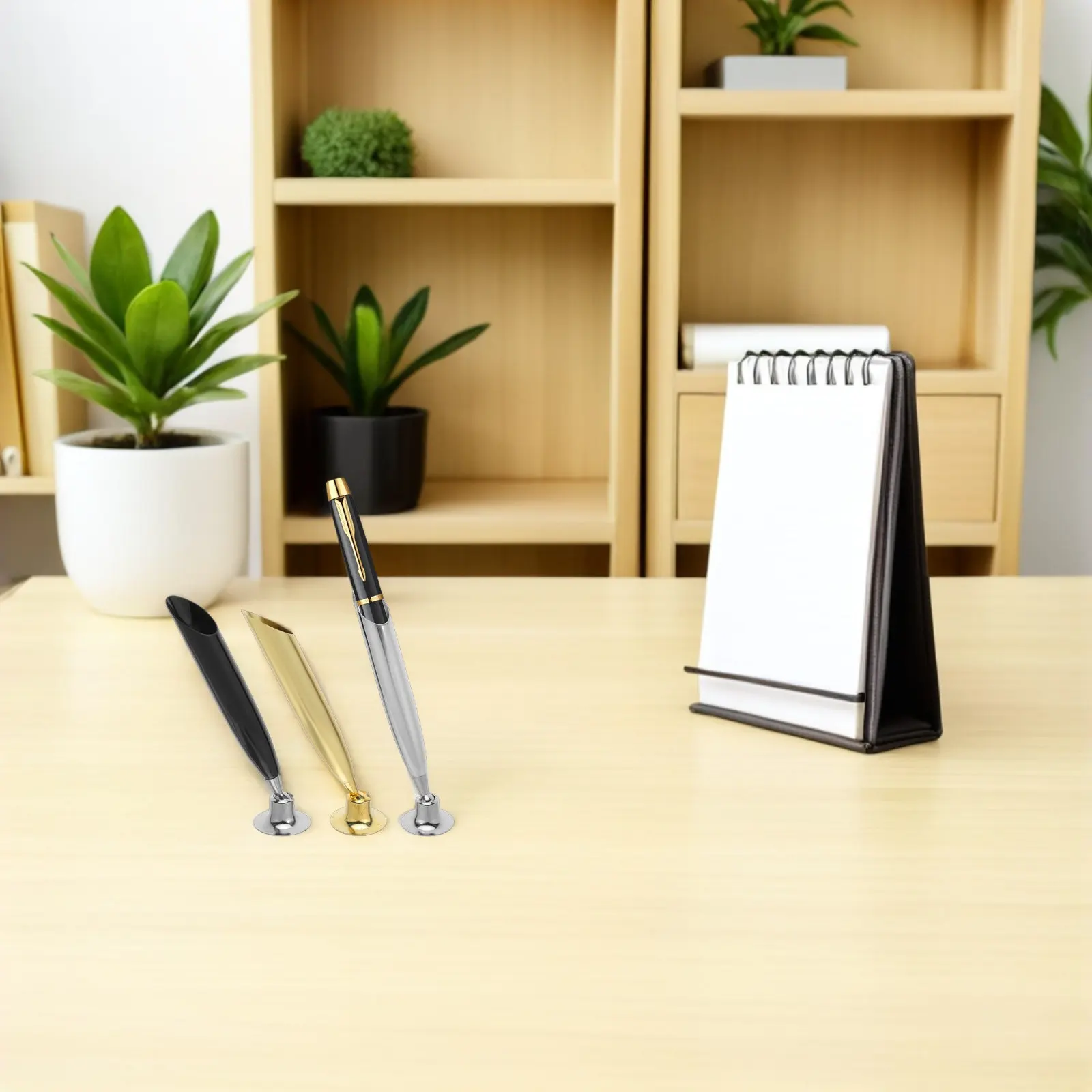 

3Pcs Stainless Steel Pen Stand Vintage Fountain Pen Holder Decorative Metal Desk Organizer for Signing Quill Office Desktop