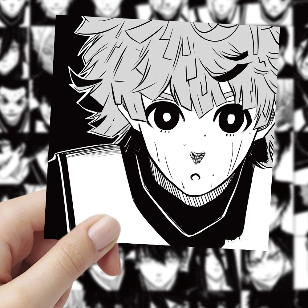 

10/30/60pcs Black White Anime BLUE Lock Stickers Isagi Yoichi Cartoon Sticker for Phone Luggage Guitar Car Cool Kid Sticker Pack