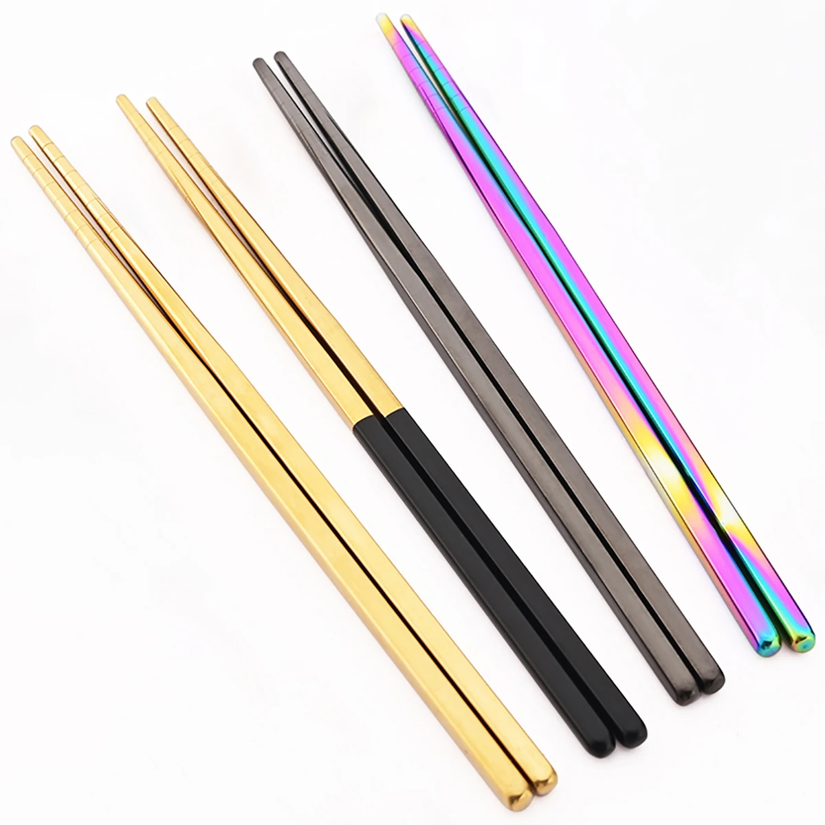 10 قطعة ملعقة سلطة متكاملة شوكة مجموعة أدوات المائدة الفولاذ المقاوم للصدأ السوشي عيدان أواني الطعام الخدمة الغربية شوكة ملعقة أطباق #6