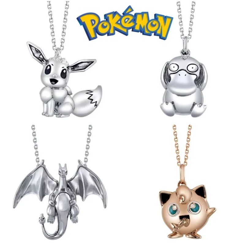 Pokemon Cartoon Anime Fashion Trend Necklace Pendant Charizard Eevee Exquisite Jewelry Kawaii Accessories Birthday Gift