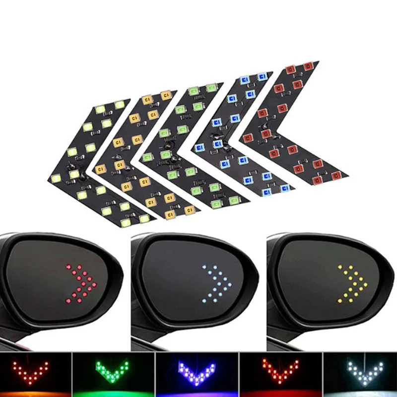 14-SMD LED Arrow Panel Light Car Rearview Mirror Indicator Turn Signal Sequential Light Bulb Motorcycle Tail Light