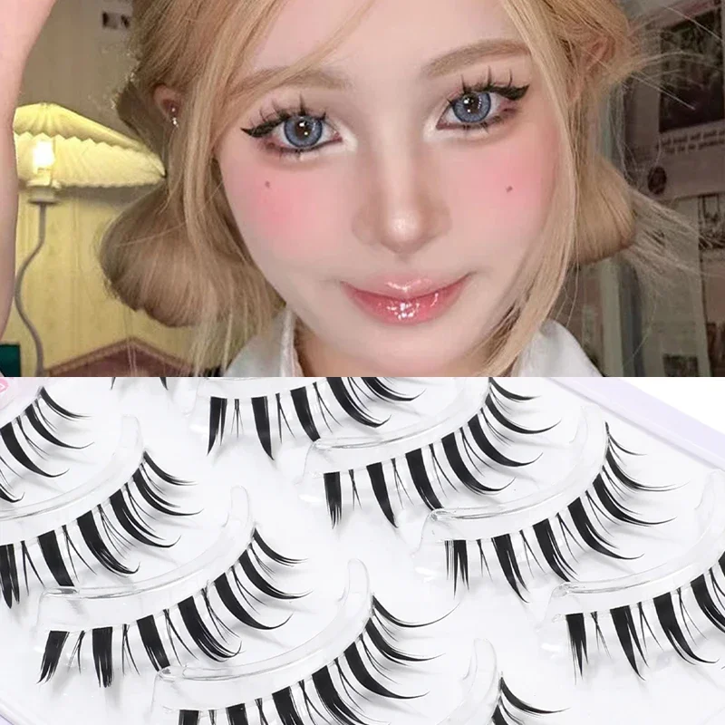 Eye Makeup Accessories 5 Pairs Cos Cross Long False Eyelashes Lash Extension 3D Manga Natural Cosplay Faux Mink Fake Eyelashes