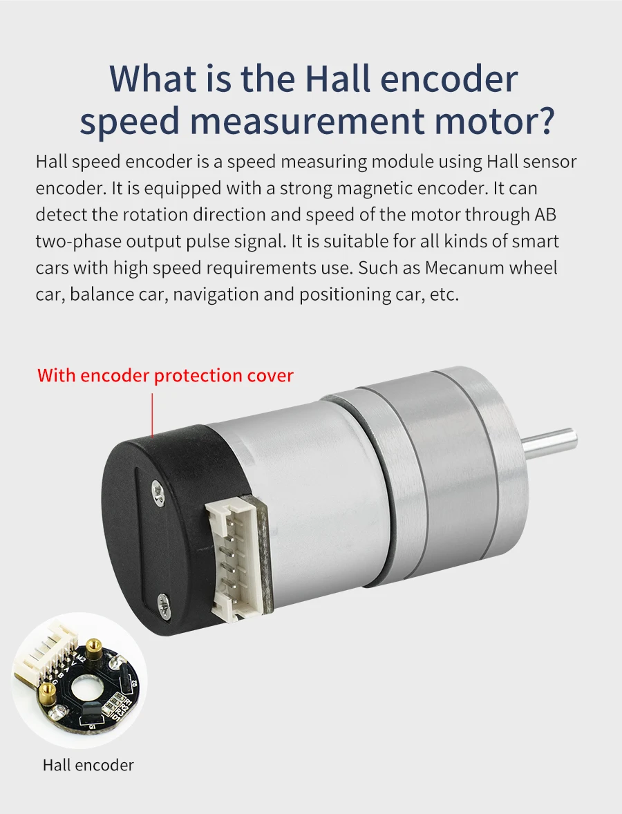 310 DC Untersetzung motor mit Encoder Smart Robot Ganzmetall getriebe Vorwärts-und Rückwärts drehzahl regelung für DIY-Elektronik projekt – Detail 14