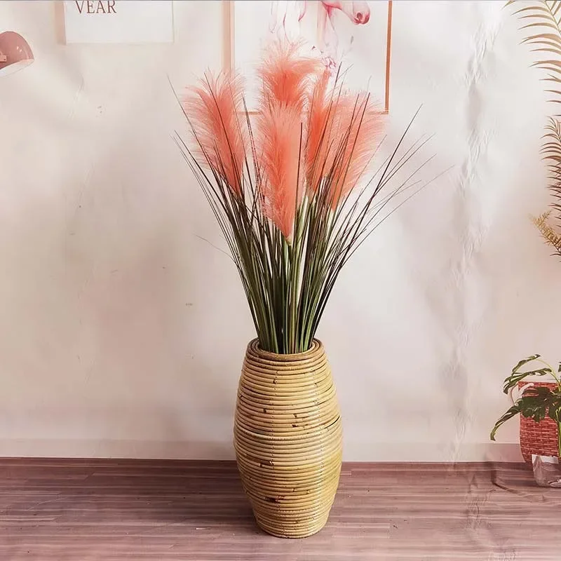 30 oder 40 cm indonesische Rattan-Vase, handgefertigt, Webrohr-Vase, INS-Bodenvase, Fensterdekoration, Wohnzimmer-Einrichtung, Dekor