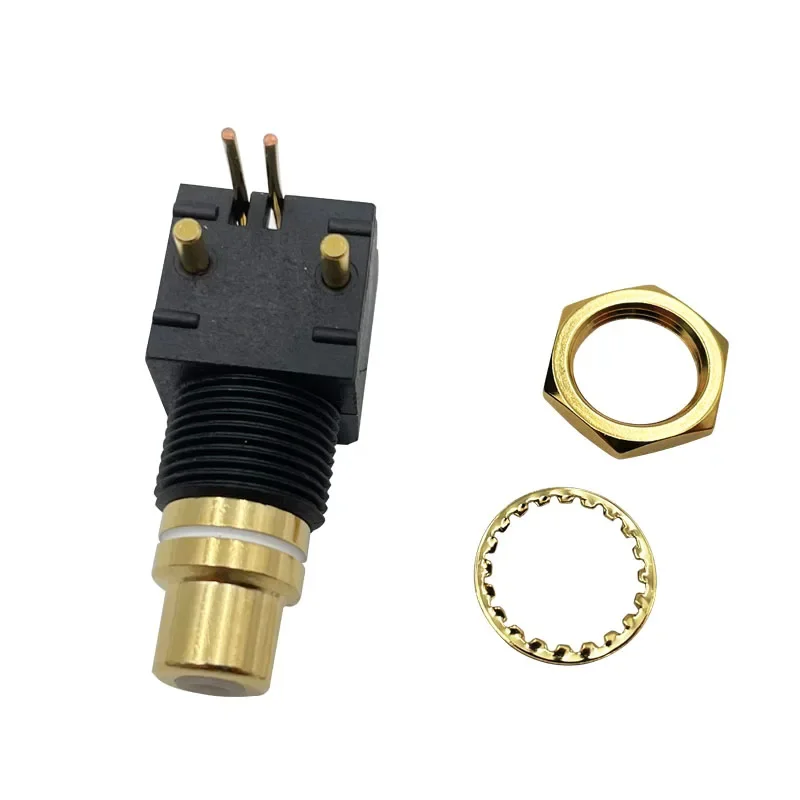4 Stuks Rca Connector Dac Decoder Vrouwelijke Socket Pcb Panel Mount Soldeerbout Adapter Messing