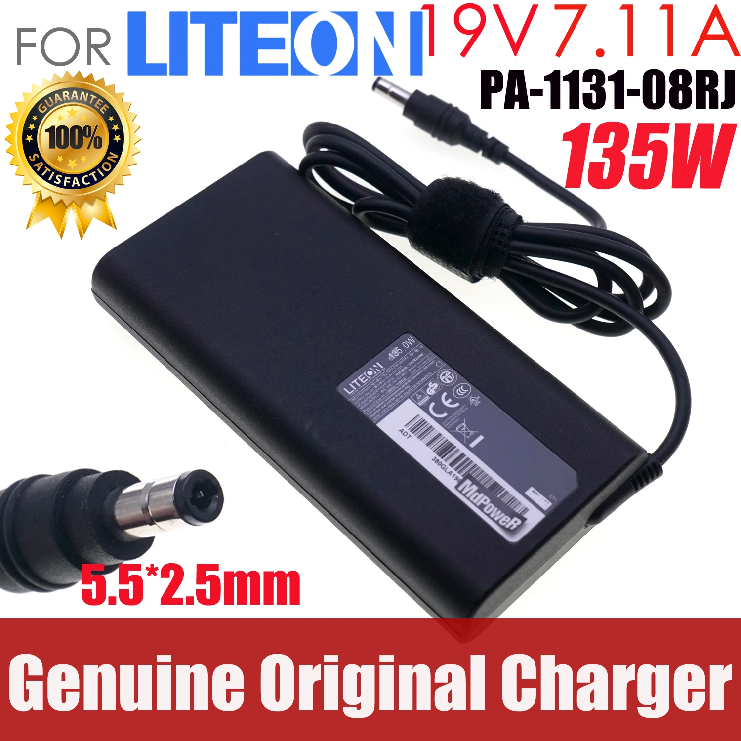 Original LITEON PA-1131-08RJ 19V 7.11A 135W AC Adapter Laptop Power Supply Charger 5.5*2.5mm Genuine
