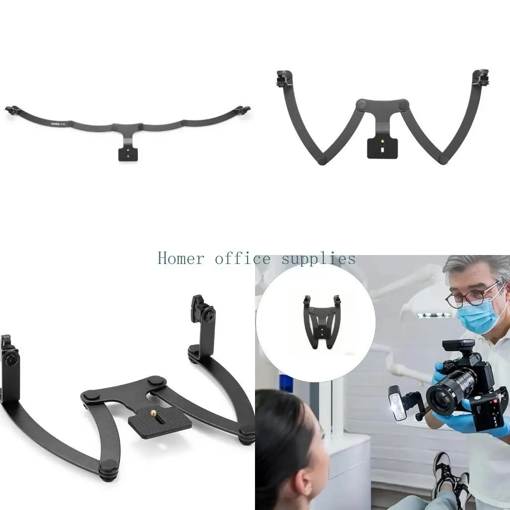 K43B Professionelle Dentalfotografie Doppelkopf-Blitzhalterung für MF12-DK1