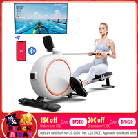 Home Rowing Machine 32Level Adjustable Resistance 300LBS Trainer Row Machine LED Monitor Tablet Holder Bluetooh Fitness Machine