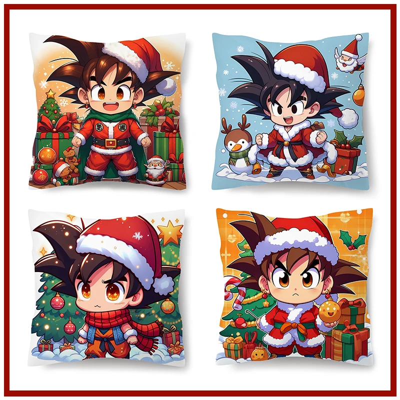 

Dragon Ball 45x45cm Christmas Pillowcase Cartoon Anime Bedroom Living Room Sofa Decoration Cushion Cover Pillow Case Xmas Gifts